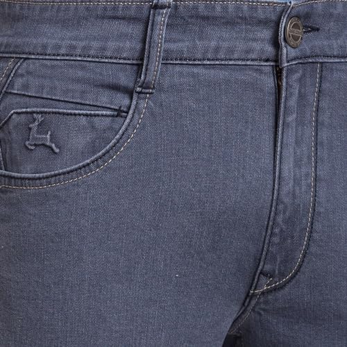 Image of Parx Men's Cotton Blend Jacquard Pattern Slim Tapered Fit Flat Front Jeans