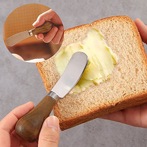 2 Pack Butter Spreader Knife Standing, Stainless Steel Cheese Spreader Knives with Wood Handle, Butter Knives with Sharp Edge for Easily Cutting & Spreading Butter & Cheese Sandwich Cream Cake - image 7