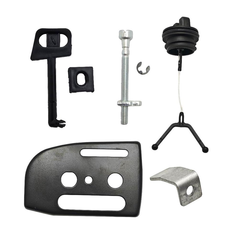 Placa de guía del Tensor del ajustador de Cadena, Compatible con 136, 137, 141 y 142, Tapa de Aceite de la Varilla del estrangulador, Pieza de Repuesto for Motosierra.