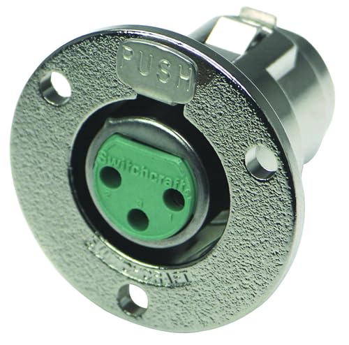 Switchcraft C3F 3-Pin Female XLR Round Panel Jack, Nickel Finish by Switchcraft