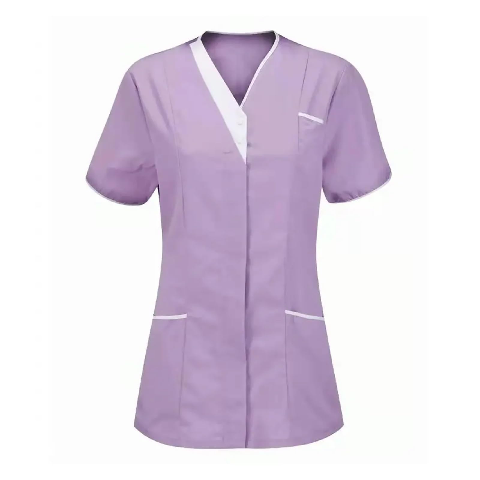 Uniforme Sanitario Ropa de Lavado de Manos for Hospital, Blusas, Ropa de Trabajo de enfermería de algodón Puro, Blusas, Uniforme de Camarero, Ropa de Trabajo(Pink,XXL)