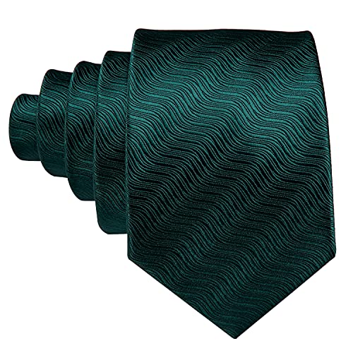 Image of Barry.Wang Plain Men Silk Ties Extra Long Satin Necktie for Wedding Business Handkerchief Cufflinks Set Solid Colors