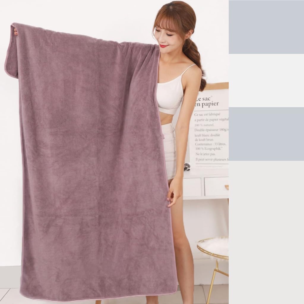 Fezora® Toallas de baño de microfibra (70 x 140 pulgadas), felpa extrasuave y de secado rápido, alta absorción, con toallas de gran tamaño para baño (paquete de 1, vino oscuro)