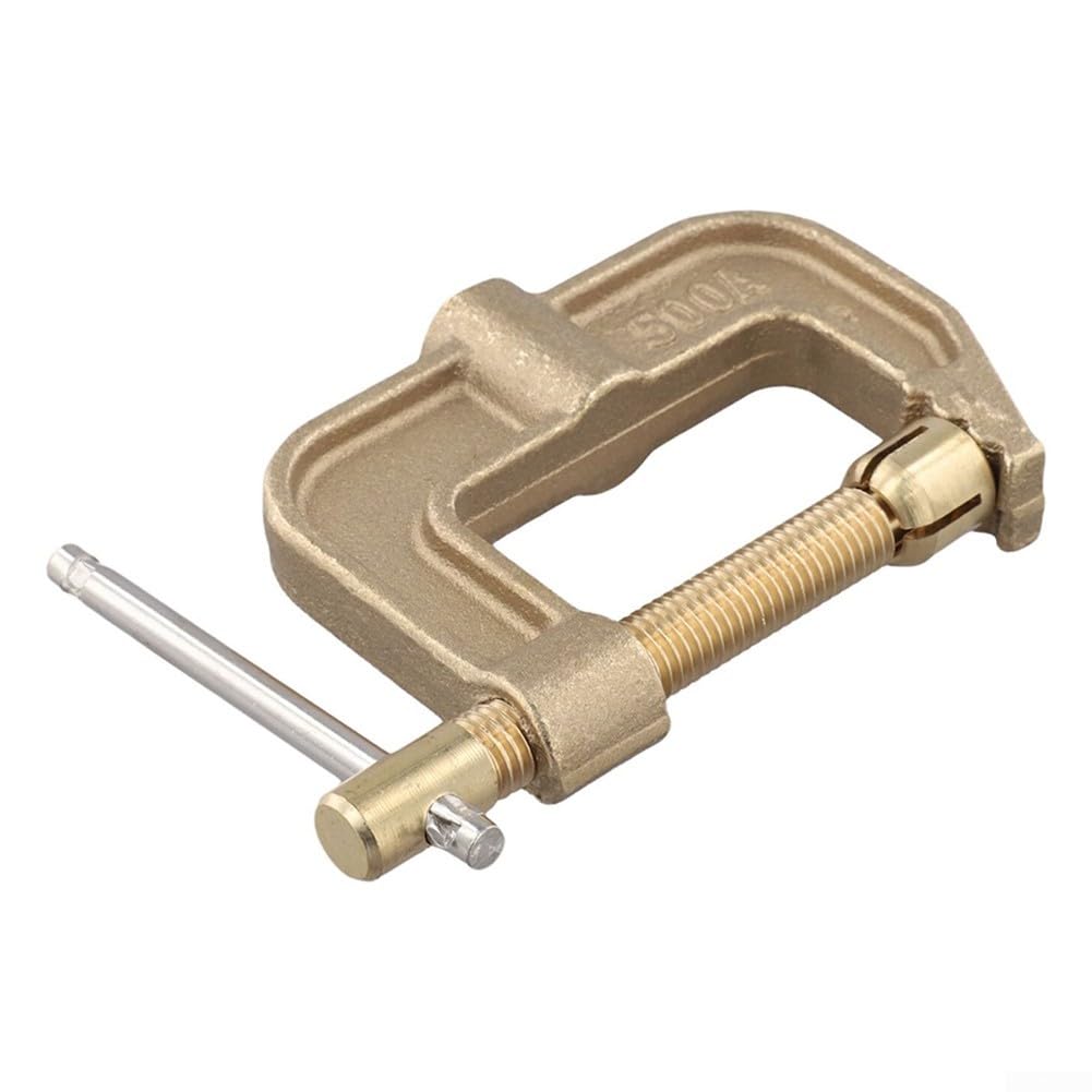 Kit adaptador giratorio de abrazadera de tierra de soldadura 1000A y 500A abrazadera C de tierra, accesorio de conexión a tierra de latón de rotación 360 para corte MIG TIG