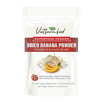 BANANA POWDER 2.47 oz 70g VIETFARMFOOD Pure freeze-dried fruit powder, made from real fruit with no added sugar - Perfect for daily nutrition to keep your body full of vitality.