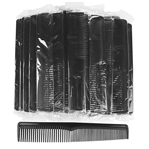 Combs In Bulk Individually Wrapped, Sturdy Combs In Bulk, 50 Pack Combs Bulk, Double Tooth Hair Pocket Comb, Bulk Combs For Homeless, Charity, Care Pack (50 Pack Black) #TOP5