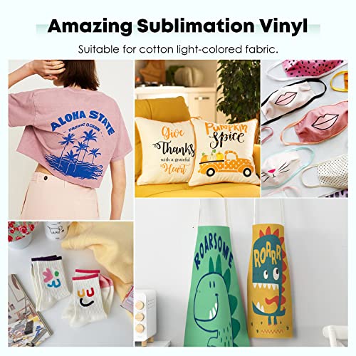HTVRONT Clear HTV Vinyl for Sublimation 12" X 8FT Clear Sublimation