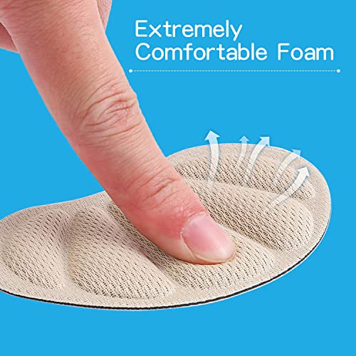 Image of Adhesive Back of Heel Cushion Pads, Heel Grips Inserts for Women Men, Prevent Heel Pain and Improve Shoe Fit, 2PCS-Beige+2PCS-Beige+2PCS-Beige
