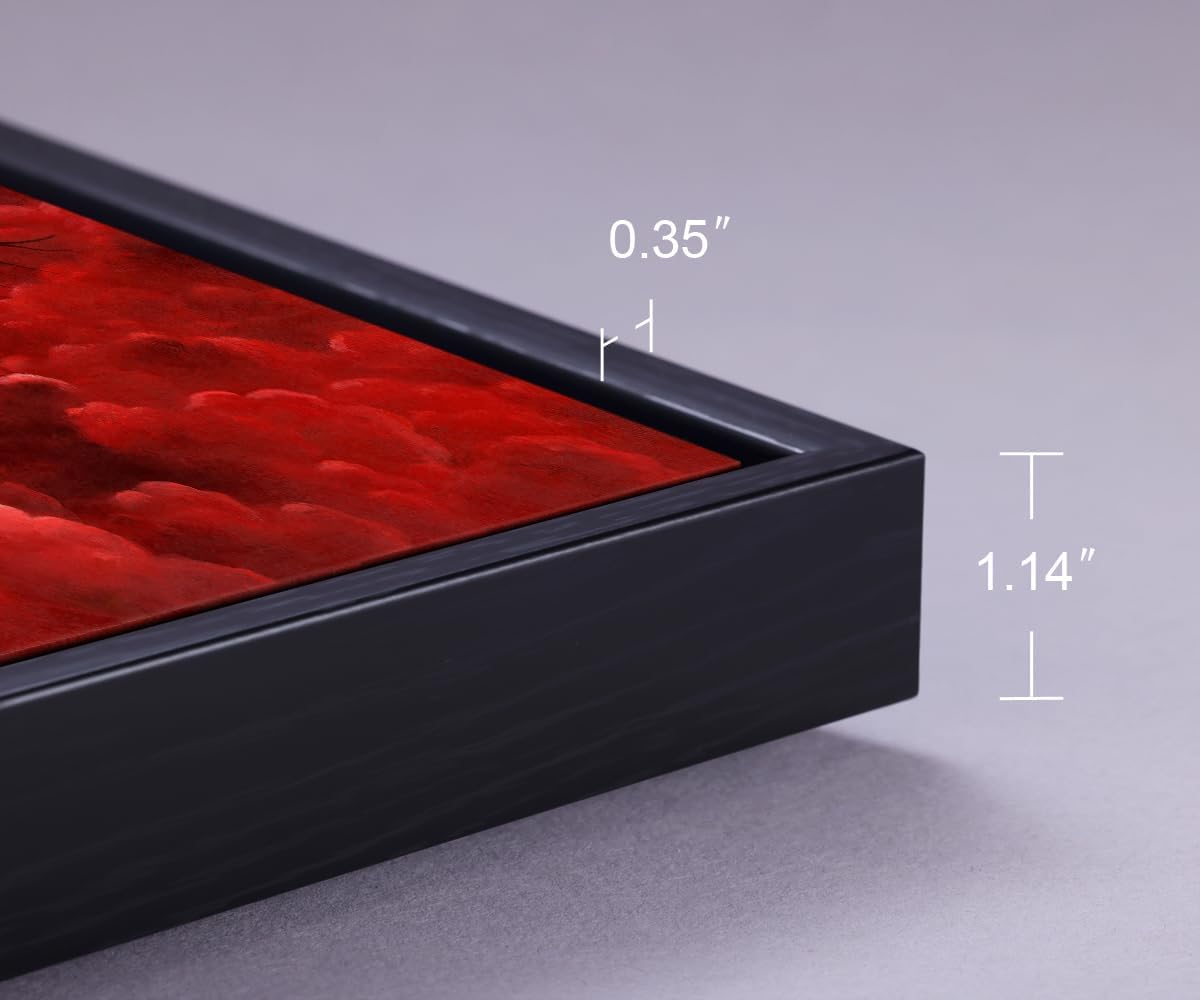 Wieco Art Framed Wall Art the Cloud Tree Wall Art HD print of Oil Paintings Landscape Canvas Prints for Home Decorations, 3 Panels with Black Frames