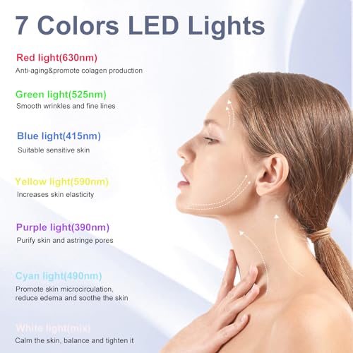 facial massager7 color led light therapy for face and neckportable beauty skin care tools