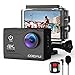 COOAU Cámara Deportiva 4K WiFi 20MP Camara Acción Sumergible Agua de 40M con Control Remoto y Micrófono Externo, Camara Acuática con 2 Baterías de 1200 mAh y Varios Kits para Bicicleta Casco Buceo (2)