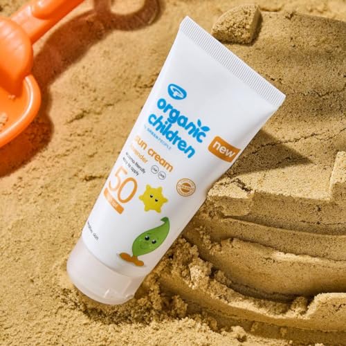 Green People Organic Children Sun Cream SPF50 Lavender, Natural, Organic Sunscreen for Kids, Water Repellent, Reef Safe - Image 2