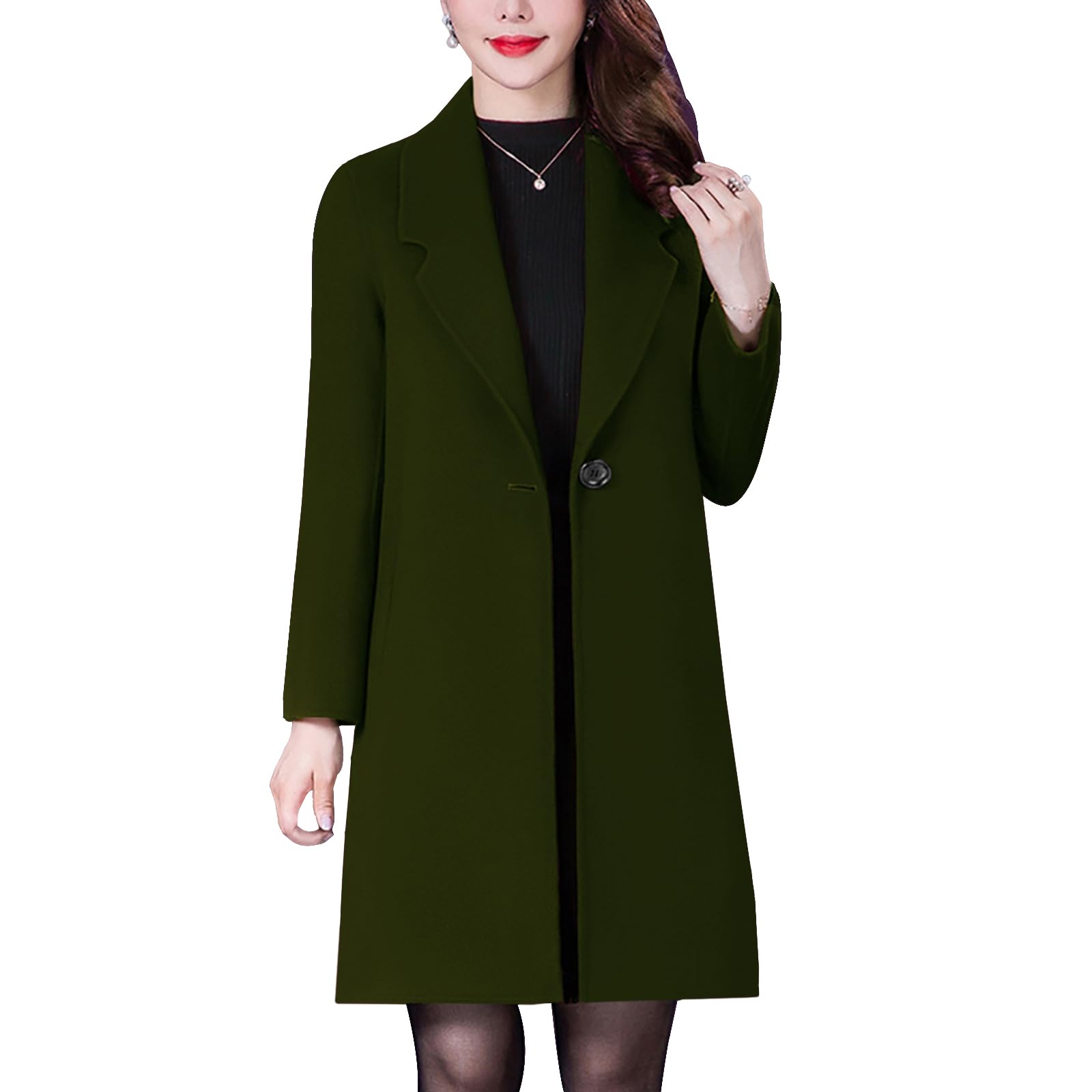 aprsfn Women's Elegant Wool Blend Trench Coat Winter Outcoat Mid-Long Windproof Lapel Slim Pea Coats-picture-29