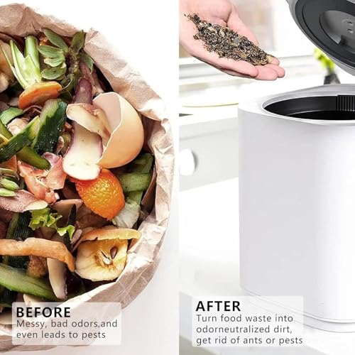 vnmudzeo Indoor Food Waste Compost Machine 0.87 Gal,Activated Carbon Deodorization,Home Electric Odorless Kitchen Scraps Composting Bin 650 W,110V
