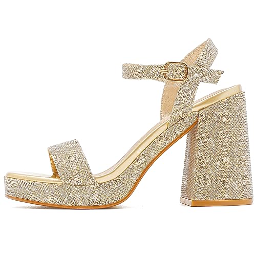 Platform Sandals Women Fashion Block Chunky Heeled Sandals Open Toe High Heels Evening Wedding Party Prom Dance Summer Ankle Strap Dress Shoes3