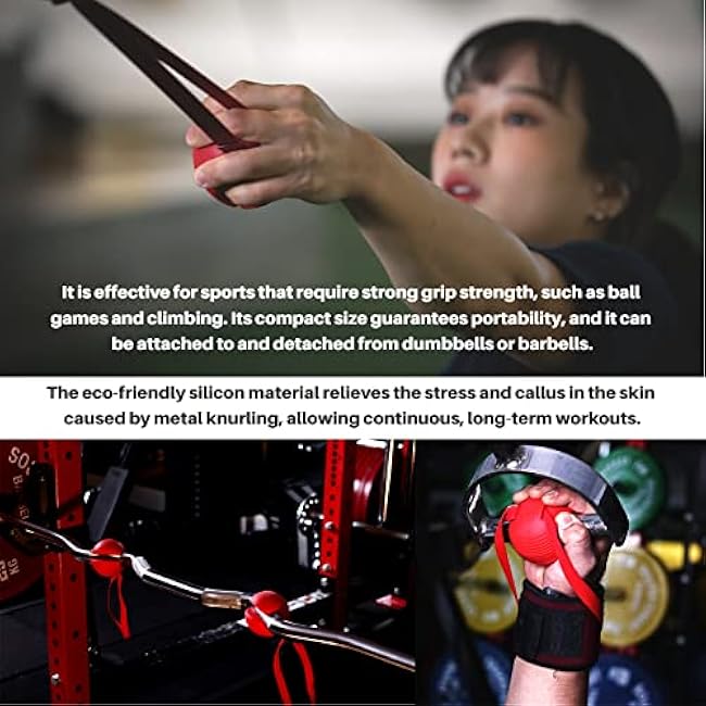 Premium Silicone Grips with Straps, 'Ogrip' (Hand Grips Strength Trainer Exerciser for Pull up, Rows, Fitness, Workout/Thick Grip Training Adapter, Fat Bar Weight Lifting, Barbells, Dumbbells)