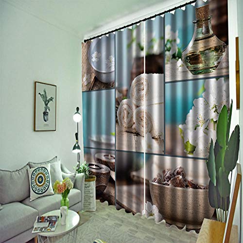 Bbaodan Enfant Rideau Occultant, Zen Poétique 2Panneau L70 X H180Cm Polyester Rideaux À Œillets Isolants Isolé Thermiquement pour Chambre