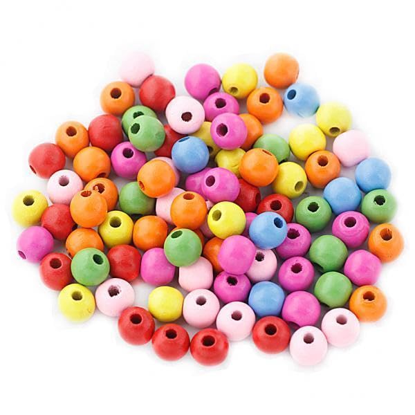 SNAPPSY 6x100pcs 12mm Mixed Round Wooden Beads for Jewelry Making Loose Spacer Charms 12mm 2.5-3mm-picture-18