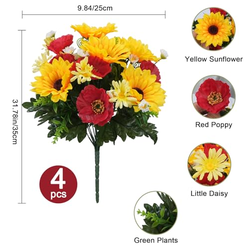 4-Bunches-Spring-Artificial-Sunflowers-Bouquet-Fake-Summer-Flowers-Floral-Arrangement-and-Faux-Grave-Flowers-for-Table-Wedding-Cemetery-Home-Garden-Party-Decoration 4 Bunches Spring Artificial Sunflowers Bouquet Fake Summer Flowers Floral Arrangement and Faux Grave Flowers for Table Wedding Cemetery Home Garden Party Decoration