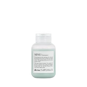 Davines MINU Shampoo, Hydrating Color-Protecting Gentle Cleansing Action for Colored Hair - Preserves Cosmetic Color Vibrancy, Keeping it Bright & Shiny with Salina Caper, Travel Size, 2.54 Fl Oz