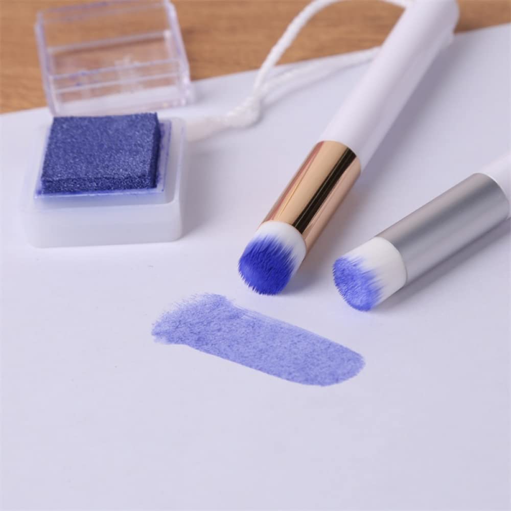 8Pcs 2 Colors Mini Blending Brushes Dry Miniature Painting Set Background Blender Paintbrush Facial Eyeshadow Small Detailed Brush For Card Making - View #2