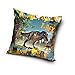 Une T-Rex 203001 Housse de coussin Motif dinosaures 40 x 40 cm