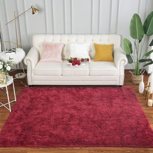 Image of Present Carpet for Room, Shaggy Rugs Fluffy Carpets, Indoor Modern Plush Area Rugs for Living Room Bedroom Kids Room, ETC Marron 2x5 feet