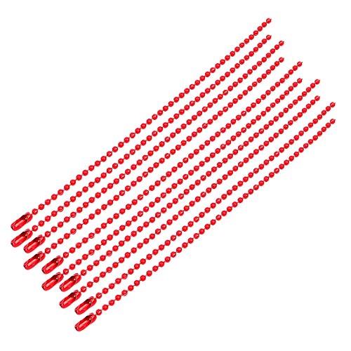 Aexit 10Pcs Metal Lighting fixtures and controls Clasp Beaded Ball Chain Keychain Dark Red 2.4mm Diameter 15cm Length