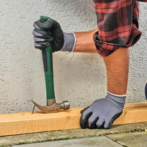 Bosch Claw Hammer 450g / 16oz (Extra-Large Striking Surface; Robust High-Carbon Steel; V-shaped Claw; Comfortable Softgrip Handle with Fibreglass Core; Low Vibration) - Image 3