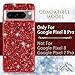 Silicone Case for Google Pixel 8 Pro 5G Cases Glitter Sparkle Bling, Hybrid Matte Back Case High Impact Heavy Duty Shockproof Protective Cover for Google 8 Pro Cute Case for Women (Red)
