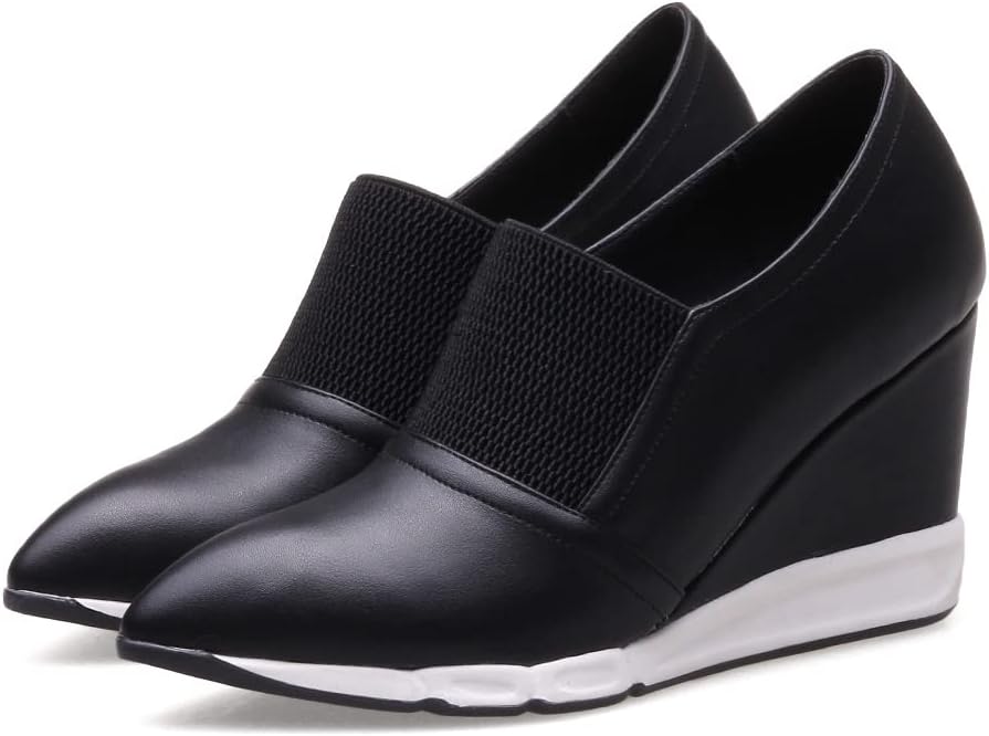 KiutSymo Womens Ankle Wedge High Heels Loafer Shoes Suede Dress Pumps Shoes