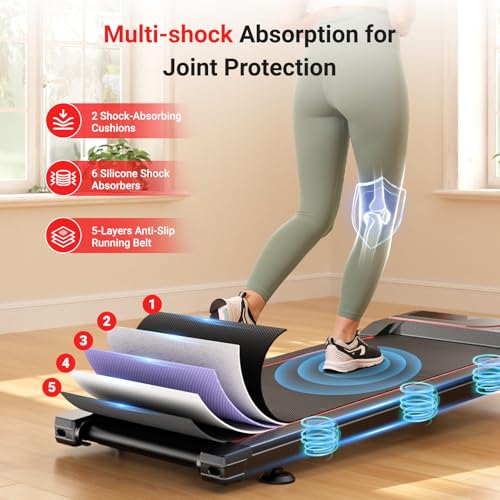 Image of THERUN Walking Pad Treadmill with 6% Auto Incline, 2.5 HP Under Desk Treadmill for Home Office with Remote Control, 300 lbs Weight Capacity, LED Display, Wide Belt