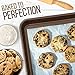 NutriChef NC2TRBK1 Nonstick Cookie Sheet Pan | 2pc Large and Medium Metal Baking Tray Professional Quality Kitchen | Non-Stick Bake Trays, Guaranteed NOT to Wrap-- PTFE/PFOA/APEO-Free approved, champagne gold, l :15.7’’ x 11.0’ - s: 13.4’’ x 9.6’