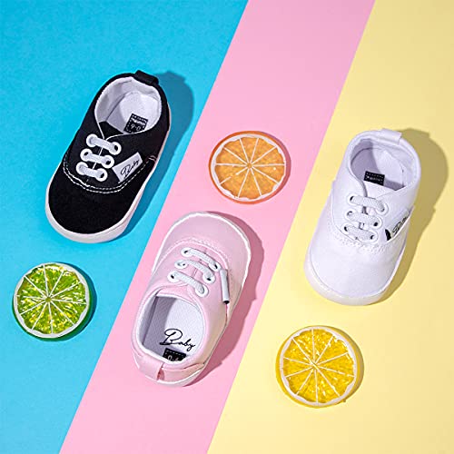 Image of Infant Baby Boys Girls Canvas Sneaker Toddler Slip On Anti Skid Newborn First Walkers Candy Shoes for 0-18 Months