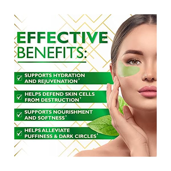 Premium Green Tea Matcha Under-Eye Patches for Puffy Eyes and Eye Bags - Anti-Wrinkle Under-Eye Mask for Dark Circles and Puffiness with Hydrating Effect - Hyaluronic Acid and Collagen Eye Pads