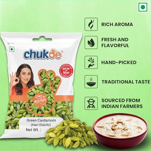 Chukde - Hari Elaichi (1.76 OZ) - Green Cardamom - Authentic Indian Spice - Bold Flavor & Fresh Aroma - Ideal for Tea, Desserts & Curry - Whole Spices - 50 Gram - Image 9 thumbnail