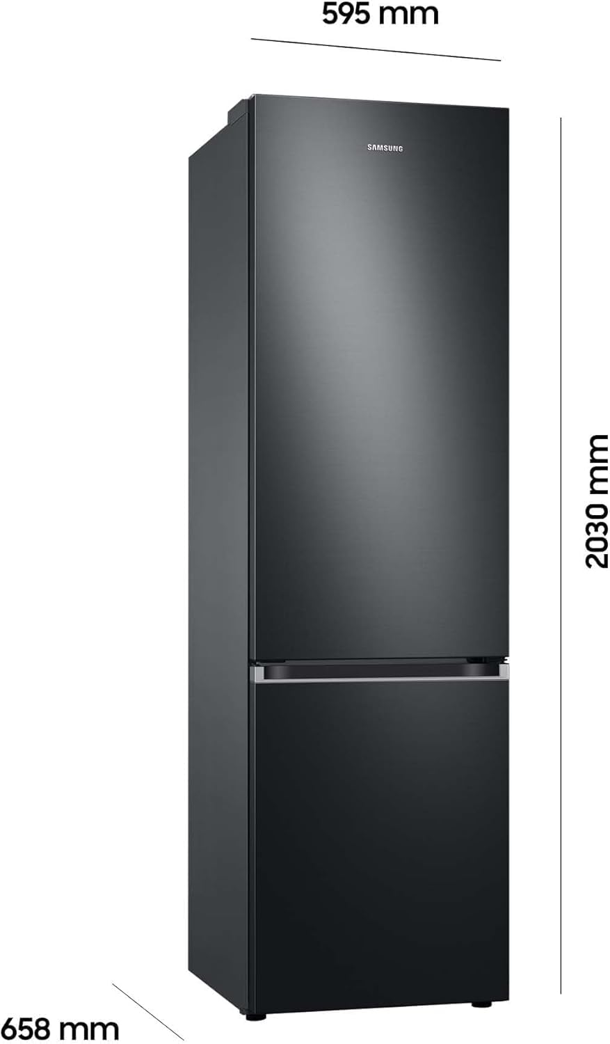 Samsung Kühl-Gefrier-Kombination RL38C602CB1/EG 203 cm 390 l Gesamtvolumen AI Energy Mode Premium Black Steel