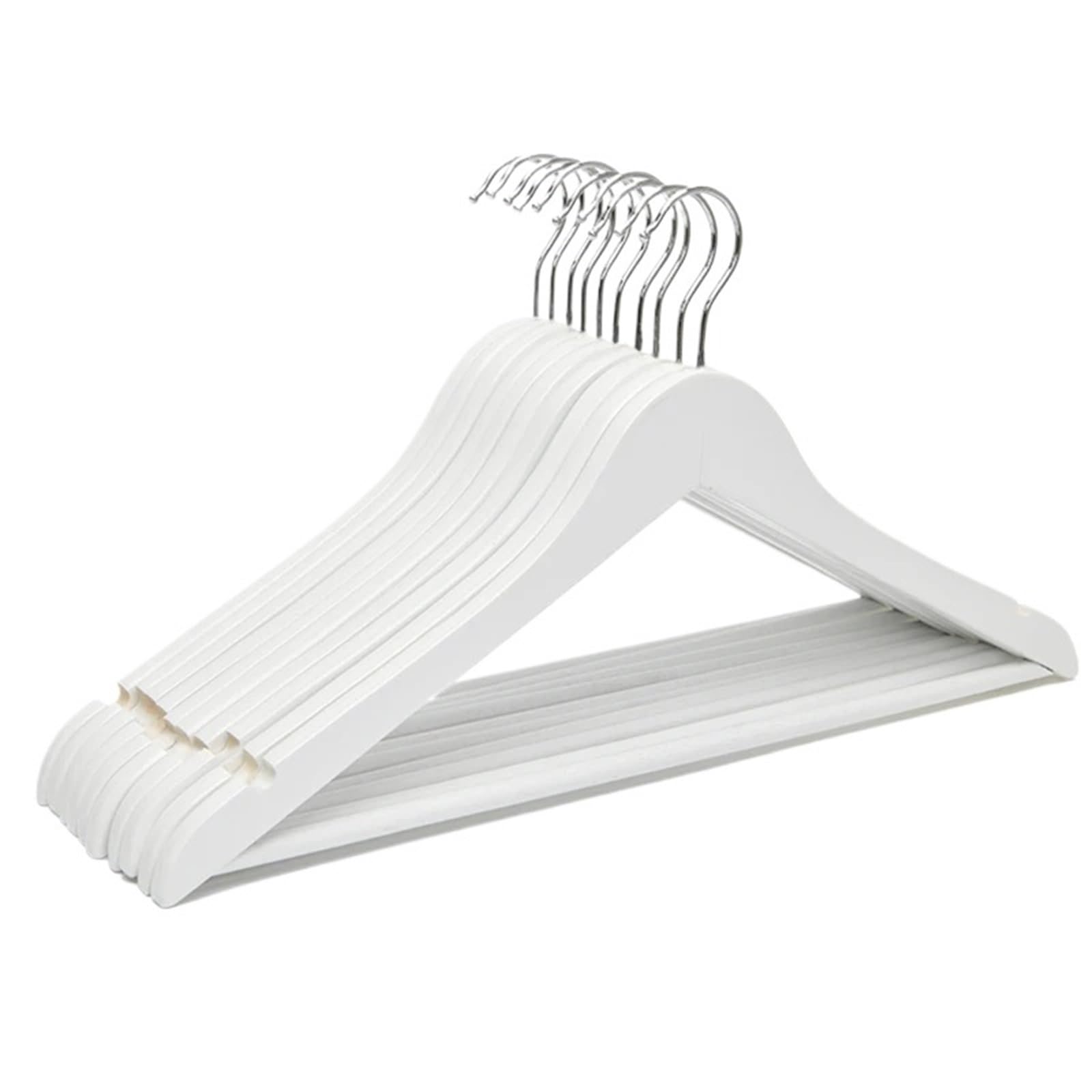 Hangers Wooden Hangers Coat Jackets Suit Clothes Hanger Solid Wood Garment Rack Swivel Hooks Heavy-Duty(White(10Pcs) A1)