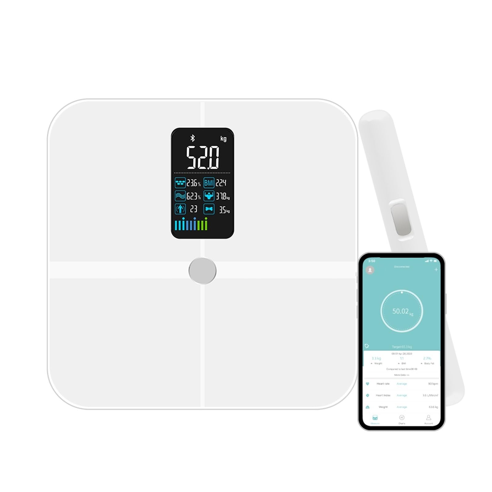 Bilance Intelligenti Con Bilancia A 8 Elettrodi Digitale A Schermo BMI Da Bagno For Grasso Corporeo Bluetooth Preciso E Facile Da Leggere