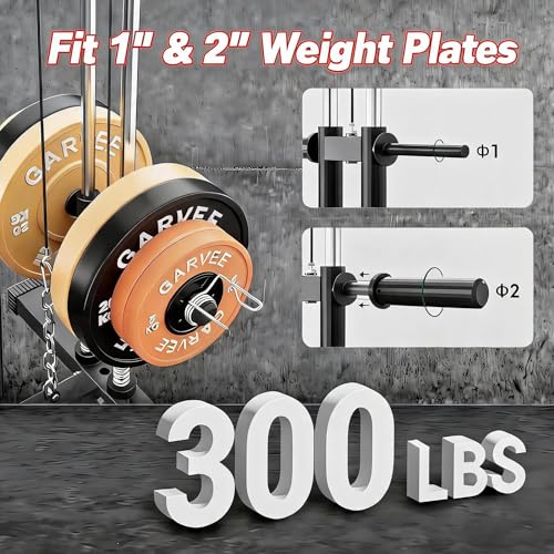 5-in-1 Multifunctional Home Gym Equipment, Full Body Training Machine with LAT Pulldown, Chest Press, Leg Extension, Seated Row,300LB Weight Capacity, Fits 1&2 Inch Weight Plates (Not Included) - Image 5