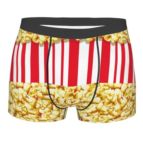 Popcorn Print Underwear For Men Comfy Cozy Holiday Boxer Briefs