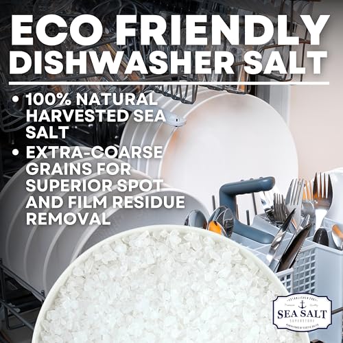 Image of Dishwasher Salt, Natural Water Softener, Food Grade Coarse Sea Salt Compatible with Miele, Thermador, Whirlpool, & Bosch Dishwasher 5 lb Bag