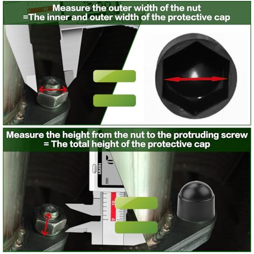 SWTYExt 50 Stück Hutmuttern M5 Kunststoffkappen Schrauben Abdeckkappen M5 Schraubenkappen Schwarz Schutzkappe Schraube Sechskant Schraubenabdeckung für Muttern Gewindebolzen Gewindestangen