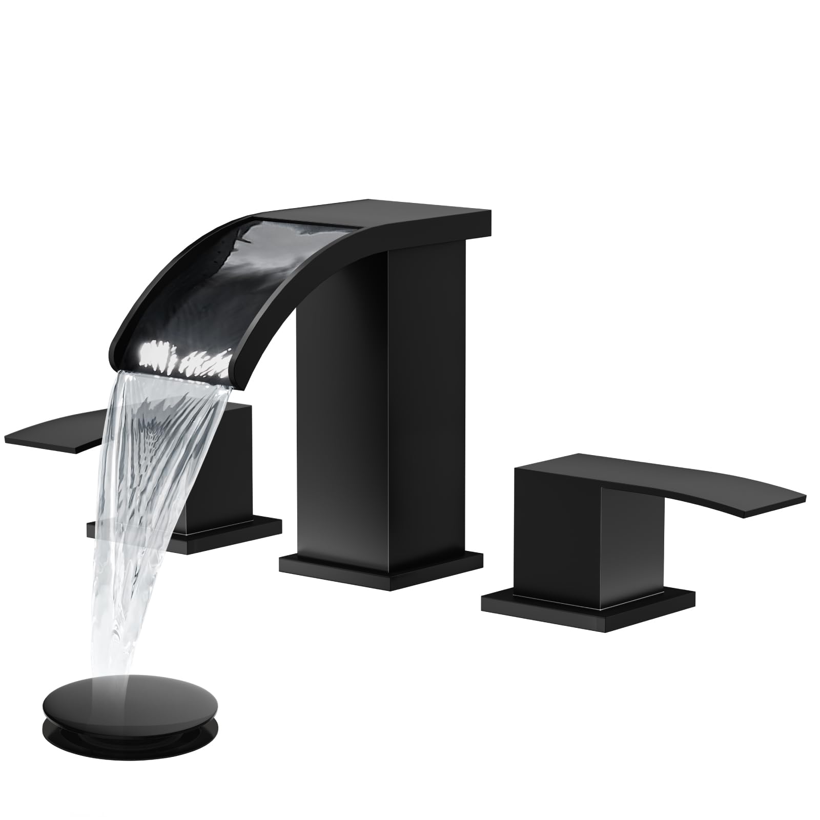 gotonovo Waterfall 8 inch Widespread Bathroom Faucet Set Bathroom Sink Faucet 3 Hole 2 Handle Vanity Lavatory Deck