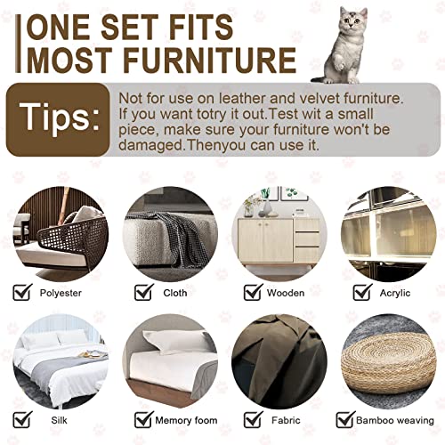 Happyfreesx SH0010824 Anti Cat Scratch Furniture Protector From Cats, 10 Pcs Cat Scratch Deterrent Tape, Couch Corner Protector thumb #4