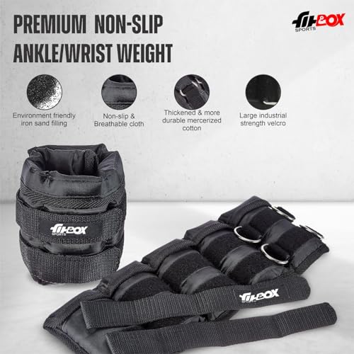 Image of FitBox Sports Adustable Ankle Weight With Removable 5 Weight Bags for Training, Running, Boxing, Jogging, Cycling