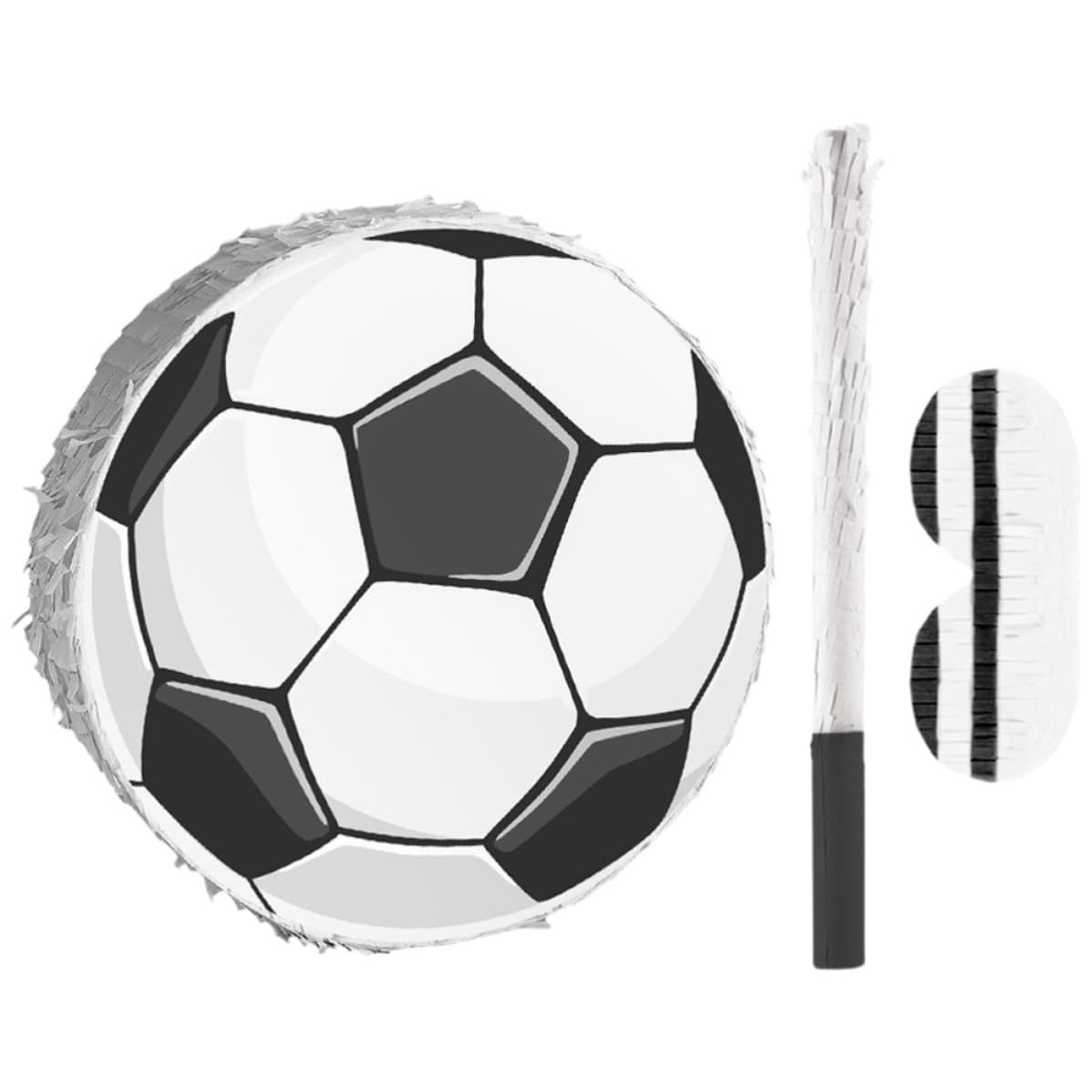 Piñata y Diseño Colorido, Incluye Palo y Venda de Fútbol con Material Resistente para Cumpleaños Infantiles para Juegos en Fiestas Escolares