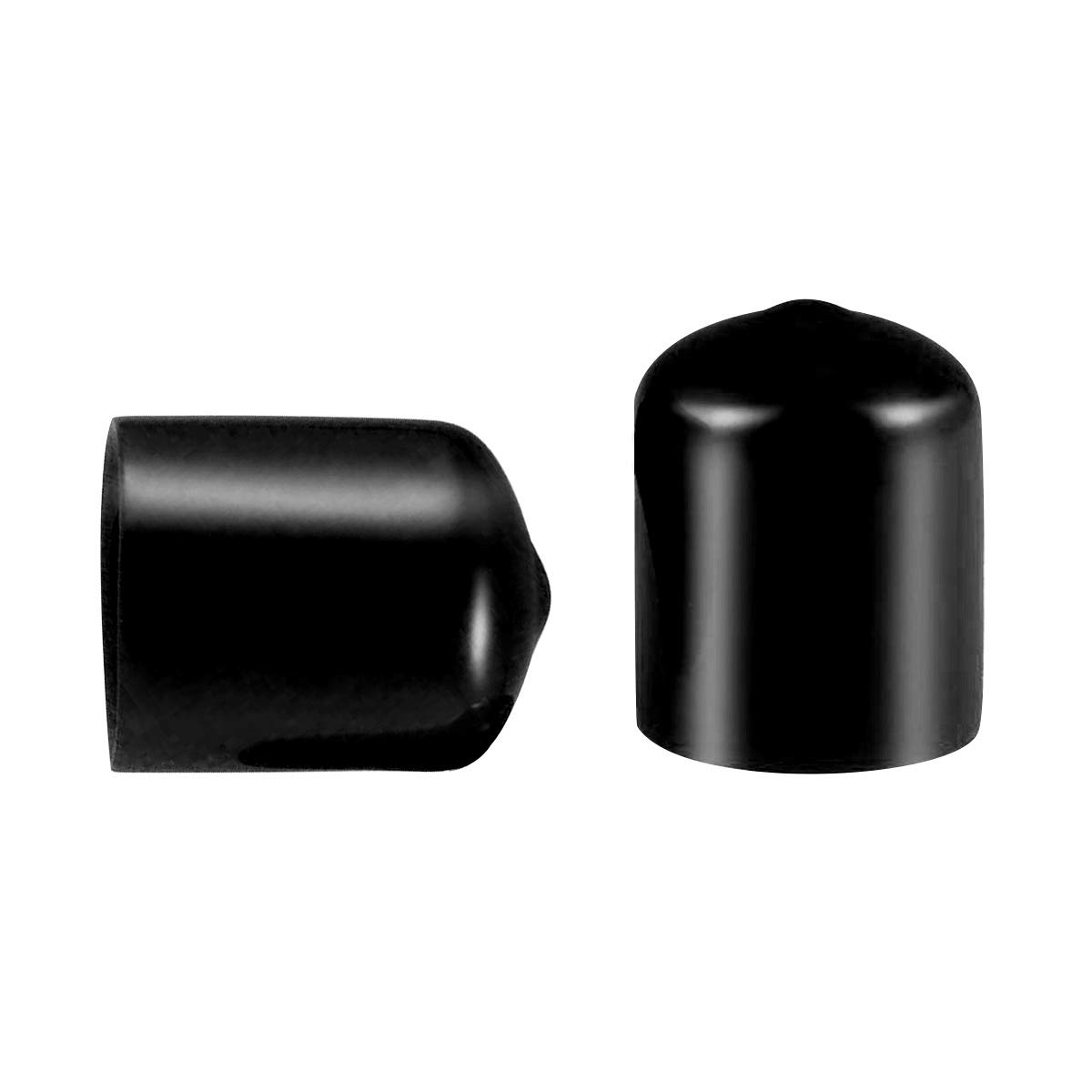 100 Pcs Screw Thread Protectors, Inner Dia 19mm PVC Rubber Round Tube Bolt Cap Plastic End Cap Cover Black Thread Protectors