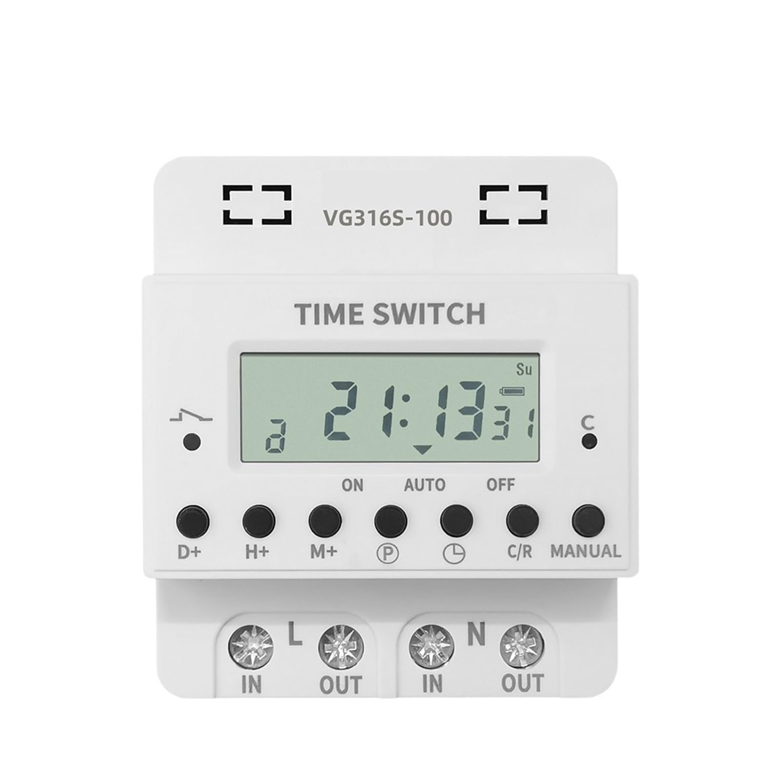 Minuteur Numérique Programmable Minuterie 220 V 60 A-100 A, Relais de minuterie numérique, minuterie électronique programmable hebdomadaire sur 7 Jours