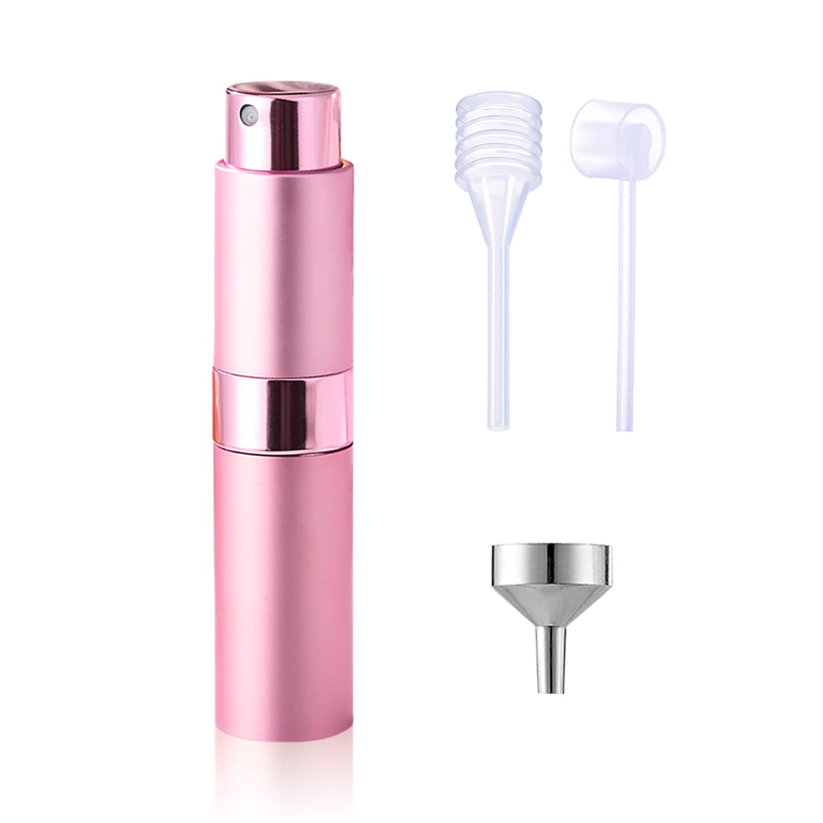 KAYZONRefillable Perfume Atomizer for Travel, Portable Mini Spray Bottle Scent Pump Case, Fragrance Empty Cologne Dispenser, Perfume Aftershave Container Sprayer For Traveling Outgoing, 8ML (Pink)